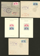 Lettre Poste Aérienne. Nos 5, 6 (2) Sur Trois Enveloppes Avec CS Damas-Moscou, BF 1A Et 1B. - TB - Autres & Non Classés