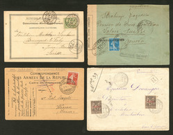 Lettre Lot. 1896-1915, 4 Enveloppes Affts Et Bureaux Divers Dont Salonique, Dardanelles, Corfou (poste Serbe (2)). - TB - Autres & Non Classés