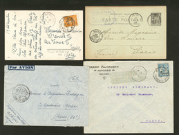 Lettre Lot. 1902-1946, Cinq Enveloppes Affts Divers Dont Jaffa, Rhodes Et Smyrne. - TB - Autres & Non Classés