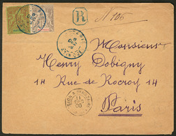 Lettre Nos 37 + 46 Obl Cad Bleu "Poterie Martinique" Sur Enveloppe Déc 1906 Pour Paris. - TB - Autres & Non Classés