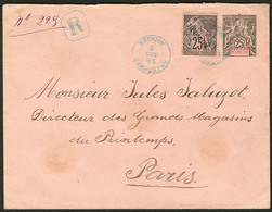 Lettre Enveloppe Entier 25c (N°39) + 24, Obl Cad Bleu Cambuston Nov 95, Recommandée Pour Paris. - TB - Andere & Zonder Classificatie