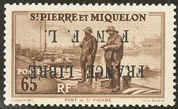 ** France-Libre. Surcharge Renversée. No 259A, Pos. 7, Très Frais. - TB. - R - Altri & Non Classificati