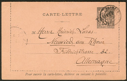 Lettre Entier CL 25c Noir Sur Rose Obl Papeete Mars 1894, Pour L'Allemagne Via San Francisco Et NY. - TB - Sonstige & Ohne Zuordnung