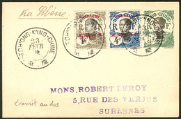 Lettre TCHONG-KING. Nos 65 + 67 + 68, Obl Cad 23 Fév 14 Sur Enveloppe Pour La France. - TB - Sonstige & Ohne Zuordnung