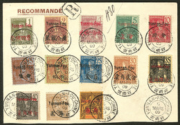 Lettre YUNNAN FOU. Nos 16 à 28, Obl Cad Mars 1909 Sur Enveloppe Recommandée (incomplète) Pour Paris. - TB - Andere & Zonder Classificatie