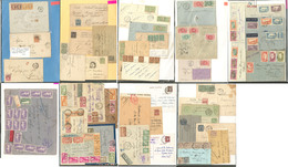 Lettre 1860-1958, Plusieurs Centaines De Plis, CP, Entiers, Affts, Obl Et Destinations, En 3 Classeurs, Tous états - Collections