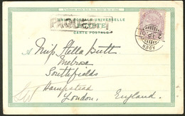 Lettre ADEN. CP Afft GB N°73 Obl Cad Aden 2 Avril 1901, Avec Griffe "PAQUEBOT", Pour Londres. - TB - Aden (1854-1963)