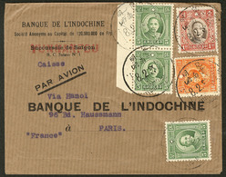 Lettre Enveloppe De La Banque D'Indochine Succursale Yunnanfou Pour Paris, Afft Chine Divers. - TB - Altri & Non Classificati