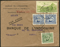 Lettre Enveloppe De La Banque D'Indochine Succursale Yunnanfou, Afft Divers Chine. - TB - Andere & Zonder Classificatie