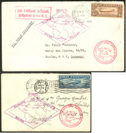 Lettre ETATS-UNIS. Poste Aérienne. Nos 14, 15, Sur Deux Enveloppes Zeppelin Avec CS 1930. - TB - Sonstige & Ohne Zuordnung