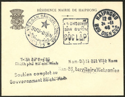 Lettre NORD VIETNAM. Propagande Nord-vietnamienne. Cachets Divers Sur Enveloppe De La Mairie De Haiphonh Nov 1946. - TB - Vietnam