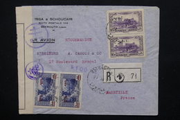 GRAND LIBAN - Enveloppe En Recommandé De Beyrouth Pour La France En 1945 Avec Contrôle Postal - L 20886 - Covers & Documents