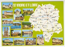 {79992} 37 Indre Et Loire , Carte Et Multivues ; Lémeré , Villandry , Montrésor , Ussé , Chenonceaux , Tours , Loches - Cartes Géographiques