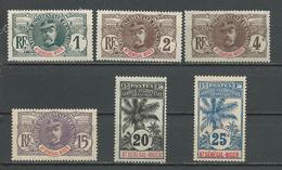 HAUT-SÉNÉGAL Scott 1-2-3-6-7-8 Yvert 1-2-3-6-7-8 (6) * Cote 35 $ 1906-7 - Unused Stamps