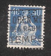 Perfin/perforé/lochung Switzerland No 169 1921-1924 - Hélvetie Assise Avec épée SK  Schweizerische Kreditanstalt - Perforadas