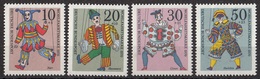 Germania 1970 Sc. B463/B466 Puppets Marionette Germany MNH Full Set Arlecchino Clown Jester "Hanswurst" - Marionnettes