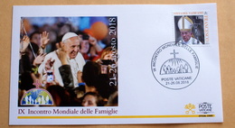 VATICAN 2018 POPE FRANCESCO WORLD FAMILY MEETING, OFFICIAL  FDC PV 95 - Storia Postale