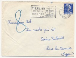 Enveloppe - OMEC Secap - MEULAN (Seine Et Oise) - Meulan / Son Bassin / Sports - Pêche - 1958 - Oblitérations Mécaniques (flammes)