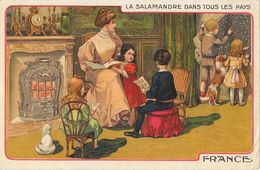 Publicité Poêle: La Salamandre Dans Tous Les Pays (France), Illustration Non Signée - Carte Dos Simple Non Circulée - Publicité