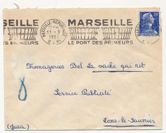 Enveloppe - OMEC - MARSEILLE République (B Du R) - Marseille / Le Port Des Primeurs - 1957 - Oblitérations Mécaniques (flammes)