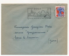 Enveloppe - OMEC Secap - DOLE (Jura) - DOLE / Ville Natale De Pasteur - 1960 - Oblitérations Mécaniques (flammes)