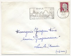 Enveloppe - OMEC Secap - DOLE (Jura) - DOLE / Ville Natale De Pasteur - 1961 - Oblitérations Mécaniques (flammes)
