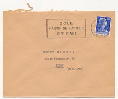 Enveloppe - OMEC Secap - DOLE (Jura) - DOLE / Maison De Pasteur / Cité D'art - 1958 - Oblitérations Mécaniques (flammes)