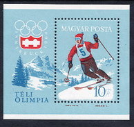 HUNGARY 1964 Winter Olympics  Block MNH / **.  Michel Block 40 - Blocs-feuillets