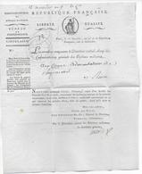 AN 9 (1800) - LETTRE FRANCHISE De L'ADMINISTRATION Des HOPITAUX MILITAIRES Avec MARQUE Du MINISTRE De La GUERRE => RIOM - Sellos De La Armada (antes De 1900)