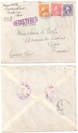BOSTON Cambridge Massa Registred Letter To France BLOIS Cancel Dec 9 19192 Cents Without Teeth 10 C Yellow 2 And  3 C - Briefe U. Dokumente