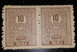 Error Romania 1916,social Assistance, Asistenta Sociala  10 Bani,brown, Paar X2,timbru De Ajutor, Spinning - Ungebraucht