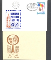 75073- ROMANIA-POLAND PHILATELIC EXHIBITION, IASI, SPECIAL COVER AND POSTCARD, 1985, ROMANIA - Briefe U. Dokumente