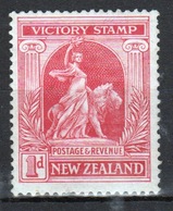 New Zealand 1920 King George V 1d Carmine Red Stamp From The Victory Set. - Ongebruikt