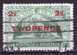 New Zealand 1922 King George V 2d Overprint On ½d Green Stamp. - Gebraucht