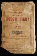 1892 FASCINATING - NATAL HARBOUR MASTER'S LOG.  A Letts "Colonial Rough Diary For 1892" (distressed Condition But Genera - Otros & Sin Clasificación