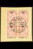 1914 20pa On 10q Carmine & Rose "INVERTED SURCHARGE", SG 42a, Very Fine Used Block Of 4 "on Piece" With Central "VLONE"  - Albania