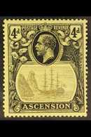 1924-33 4d Grey-black And Black/yellow "Broken Mainmast" Variety, SG 15a, very Fine Mint. Lovely! For More Images, Pleas - Ascension