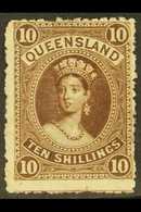 QUEENSLAND 1882-95 10s Brown, SG 155, Unused, Trace Of Gum. For More Images, Please Visit Http://www.sandafayre.com/item - Other & Unclassified