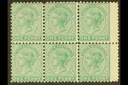 SOUTH AUSTRALIA 1876-1904 1d Deep Green, Perf 10, SG 167b, A Superb Mint BLOCK OF SIX With Five Of The Stamps Never Hing - Sonstige & Ohne Zuordnung