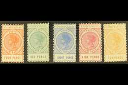 SOUTH AUSTRALIA 1902-04 Tall Types With Thin "POSTAGE" At Top, Lovely Fresh Group With 4d, SG 269, 6d, SG 270, 8d, SG 27 - Sonstige & Ohne Zuordnung