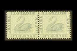 WESTERN AUSTRALIA 1888 2d Grey, Wmk Crown CA Sideways, Horizontal Pair, SG 104, Very Fine Mint. For More Images, Please  - Other & Unclassified