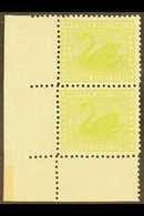 WESTERN AUSTRALIA 1902-11 8d Apple-green, Wmk V Over Crown, Vertical Corner Marginal Pair, SG 121, Never Hinged Mint. Fo - Other & Unclassified