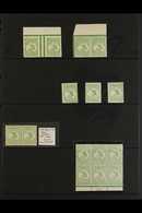 1913 A Lovely Mint / Never Hinged Mint Collection Of ½d Green (Die I) "Roo" (SG 1) Including A Gutter pair From The Top  - Other & Unclassified