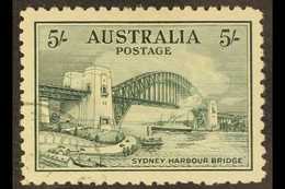 1932 5s Blue-green Sydney Harbour Bridge, SG 143, Very Fine CTO Used. For More Images, Please Visit Http://www.sandafayr - Sonstige & Ohne Zuordnung