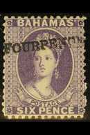 1883 Four Pence On 6d Deep Violet, SG 45, Mint With BPA Certificate For More Images, Please Visit Http://www.sandafayre. - Autres & Non Classés