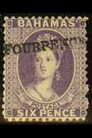 1883 Four Pence On 6d Deep Violet, SG 45, Mint With BPA Certificate For More Images, Please Visit Http://www.sandafayre. - Altri & Non Classificati