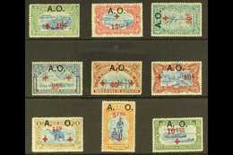 RUANDA-URUNDI BELGIAN OCCUPATION 1918 Red Cross Complete Surcharged Set With Additional "A. O." Overprints, COB 36/54, N - Sonstige & Ohne Zuordnung