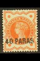 1893 40pa On ½d Vermilion, Handstamped At Constantinople, SG 7, Mint, Faults, Cat.£425. For More Images, Please Visit Ht - British Levant