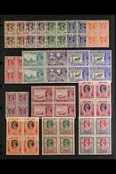 1946 New Colours Set Complete, SG 51/63, Never Hinged Mint BLOCKS OF FOUR. Spectacular (15 Blocks 4) For More Images, Pl - Burma (...-1947)