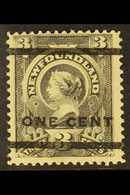 1897 1c On 3c Grey Purple, Type 38 Surcharge, SG 82, Very Fine Mint. For More Images, Please Visit Http://www.sandafayre - Other & Unclassified